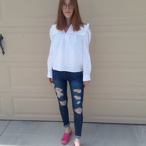 AllRow Eyelet Ruffled Blouse